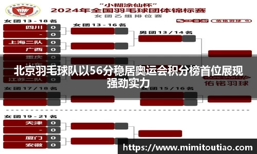 北京羽毛球队以56分稳居奥运会积分榜首位展现强劲实力